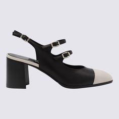 Black and white pumps from Carel featuring round toe, buckles fastening, square heel and open back.Composition: _cover, 100% Le Sole, 100% Le Black And White Pumps, Carel Paris, Paris Black And White, White Pumps, Black And Beige, Sneaker Wedge, Shoes Woman, Pump Sandals, High Heel Pumps