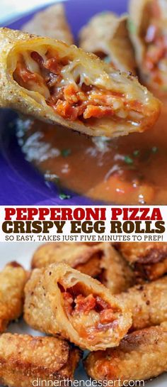 pepperoni pizza crispy egg roll recipe with easy, just five minutes to prep