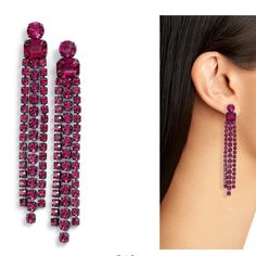 Long Crystal Strands Sway With Captivating Sparkle On These Earrings That Are Destined For Dancing The Night Away In. 3" Drop; 3/8" Width Post Back Rhodium Plate Or Goldtone Plate/Epoxy/Glass Imported Kate Spade Drop Earrings For Formal Occasions, Kate Spade Formal Jewelry With Matching Earrings, Kate Spade Formal Drop Earrings, Elegant Pink Kate Spade Earrings, Elegant Red Kate Spade Jewelry, Kate Spade Drop Earrings For Party, Elegant Formal Earrings By Kate Spade, Kate Spade Red Earrings For Gift, Kate Spade Elegant Formal Earrings