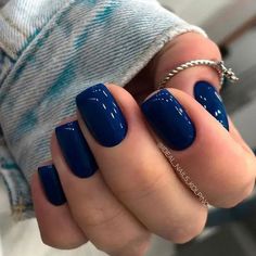 15 Stylish Short Blue New Year’s Nail Ideas for 2024 Dark Blue Nail, Smink Inspiration, Casual Nails, Perfect Blue, Short Nail, Easter Nails, French Tips, New Year's Nails