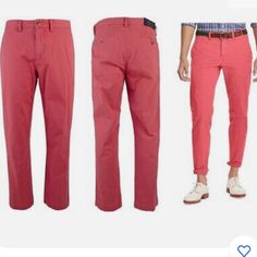 Nwt - Polo Ralph Lauren Men's Straight Fit Chino Pants Nantucket Red 33/30 New Without Tags Classic Red Bottoms With Welt Pockets, Classic Red Summer Bottoms, Classic Red Straight Leg Bottoms, Red Classic Straight Leg Bottoms, Casual Red Cotton Chinos, Red Slim Fit Cotton Chinos, Red Trousers With Welt Pockets, Fitted Red Cotton Chinos, Red Tapered Leg Cotton Chinos