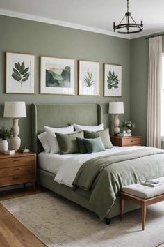 #BEAUTY, #RELATIONSHIPS #Fashion #Animals #Outfits #Winter Outfits #Animals Calming Bedroom Colors, Sage Bedroom, Room Makeover Ideas, Green Bedroom Decor, Tranquil Bedroom, Sage Green Bedroom, Calming Bedroom, Makeover Bedroom, Serene Bedroom