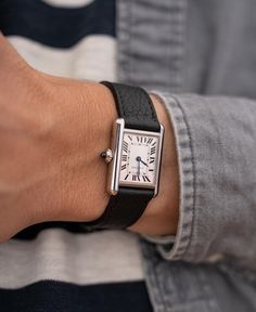 Cartier Tank Men, Cartier Tank Watch, Mens Tag Heuer Watches, Focus On Work, Watch Aesthetic, Gentleman Lifestyle, Stylish Watches Men, Tank Watch, Fancy Watches