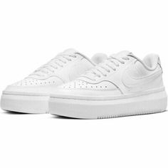 Trendy Fashion Women's Nike Court Vision Alta LTR White / White-White DM0113 100 size 7, Womens Shoes Nike Womens Court Vision Alta, Nike Court Vision Alta, Nike Court Vision, Fashion Shoes Boots, Court Vision, Trendy Fashion Women, White White, Trendy Fashion, Nike Women