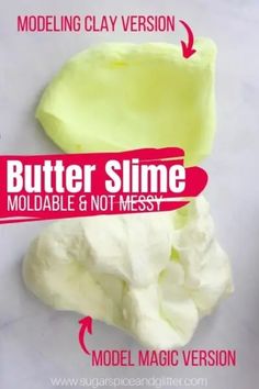 the butter slime is made with modeling clay and it's very easy to make