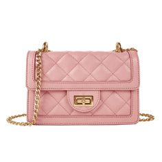 PRICES MAY VARY. STYLISH & FUNCTIONAL: This stylish crossbody purse features a classic quilted exterior design and gold crossbody chain. It is a ideal purse for using in office, shopping, travel, party, vacation or any daily occasions--perfect for both day and nigth! Whether you are office ladies, student, traveler, you will love this cute bag. Easy to carry and light on traveling, this elegant bag is stylish. ECO FRIENLY: Gold-tone hardware details makes the bag luxurious looking. The purse is Elegant Bags, Quilted Crossbody Bag, Travel Party, Pink Purse, Shopping Travel, Designer Shoulder Bags, Small Quilts, Mini Shoulder Bag, Leather Wristlet