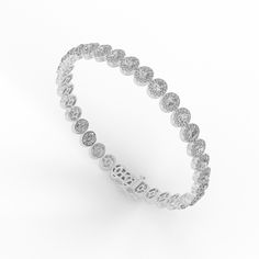 Introducing our exquisite Diamond Tennis Bracelet, a radiant embodiment of timeless elegance and sophistication. This bracelet is a harmonious fusion of classic design and brilliant craftsmanship, meticulously created to adorn your wrist with captivating beauty.At the heart of this stunning piece are scintillating diamonds, each expertly selected for its exceptional quality and dazzling brilliance. These diamonds are meticulously set in a continuous, unbroken line, showcasing their fire and spar White Gold Bracelet With Prong Setting, Luxury White Gold Bracelets With Prong Setting, White Gold Bangle Bracelet With Prong Setting, Luxury Round Platinum Diamond Bracelet, Platinum Bracelets With Diamond Accents Round Cut, Dazzling White Gold Bracelet With Prong Setting, Luxury Sterling Silver Bracelet With Brilliant Cut Cubic Zirconia, Dazzling White Gold Bracelet With Diamond Accents, Dazzling White Gold Bracelets With Prong Setting