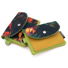 Front Pocket Wallet Wallet, Colorful Small Vegan Wallet, Fabric Handmade Wallet with Leaves Pattern, Cute Birthday Gift for Daughter