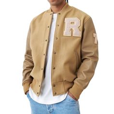 A premium quality varsity bomber jacket with any kind of customization such as your own design, custom size, color, Chenille patches, direct embroidered logos and patches, Sublimation patches, Distressed embroidered patches etc.. Outer Shell Made with high quality Wool  With Original Cowhide Leather Sleeve Inside 100 Percent Polyester Quilted lining 7 Twitch buttons on front Two side Leather Bone Pockets Knitted Ribb on neck, cuffs and waist belt Sporty Outerwear With Patches And Baseball Collar, Varsity Jacket With Patches And Baseball Collar For Streetwear, Urban Winter Varsity Jacket With Embroidered Patch, Urban Style Varsity Jacket With Embroidered Patch For Winter, College Style Varsity Jacket With Patches For Fall, College Outerwear With Patches And Baseball Collar, Fall Outerwear With Embroidered Patch And Baseball Collar, Varsity Jacket With Patches And Baseball Collar, Urban Varsity Jacket With Embroidered Patch For Streetwear