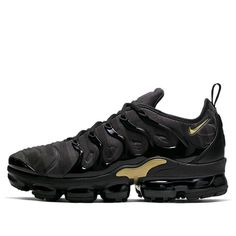 Nike Air VaporMax Plus 'Black Gold' Black/Anthracite/Club Gold/Metallic Gold CQ4612-001 KICKSOVER Sporty Black Sneakers With Air Cushioning, Black Sporty Sneakers With Air Cushioning, Matte Black Sporty Sneakers For Sports, Black Lace-up Sneakers With Air Cushioning, Urban Style Black Sneakers For Sports, Black Air Max Sneakers For Sports, Black Urban Sneakers For Sports, Urban Black Sneakers For Sports, Black Low-top Sneakers For Outdoor Activities