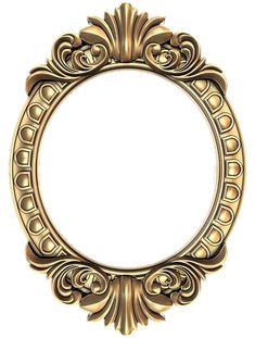 an ornate gold frame on a white background