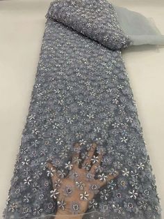 This high quality Fabric is measured in 5 Yards With Embroidered Beading and Sequin. It is soft, very delicate and beautiful. This high Quality Fabric is made with Fashion embroidered rhinestones can be used in making party wedding dresses, skirts, shawls, scarves and other other fashion apparels as you would like. Size : Length : 5 yards (180 inch). Width: 50 inch (Please allow slight deviation for the measurement data ,±1 inch) Material: 100% Polyester, Tulle Lace Fabric, Eco-Friendly embroide Luxury Fabric, Designer Dress, Tulle Lace, Wedding Party Dresses, Luxury Fabrics, Lace Fabric, Pale Blue, Party Wedding, Dress Making