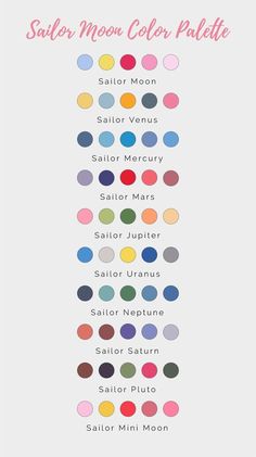 a poster with different colors and names for each type of item in the image, it is