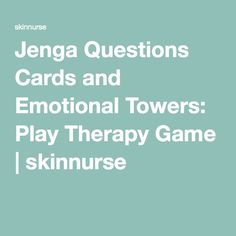 Jenga Questions Cards and Emotional Towers: Play Therapy Game Therapy Jenga, Jenga Questions, Mental Health Occupational Therapy, Play Therapy Games, Jenga Tower, Counseling Games, Therapy Questions, School Counselor Resources, Win The Lottery