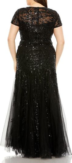 FABULOUSS BY MAC DUGGAL Embellished Short Sleeve Gown | Nordstrom Short Sleeve Gown For Gala And Prom Season, Short Sleeve Gown For Gala And Prom, Short Sleeve Tulle Evening Gown, Evening Tulle Gown With Short Sleeves, Formal Tulle Gown With Short Sleeves, Sequined Short Sleeve Evening Dress For Gala, Short Sleeve Sequin Evening Dress For Gala, Glamorous Short Sleeve Gala Evening Dress, Glamorous Short Sleeve Evening Dress With Sequins