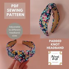 Elevate your accessory game with our DIY Padded Knot Headband Sewing Pattern and Tutorial! Perfect for craft enthusiasts, this digital package guides you through the step-by-step process of creating your own stylish and comfy padded knot headbands. What's Included: -Instant downloadable PDF pattern. -Detailed, easy-to-follow instructions including photos. -Please note that this sewing pattern has been designed to fit a headband with the following measures:    -Diameter: 13 cm (5 inches)    -Heig Knotted Headband Pattern, Headband Sewing Pattern, Headband Sewing, Comfy Accessories, How To Make Headbands, Padded Headband, Headband Pattern, Headband Styles, Creative Outlet