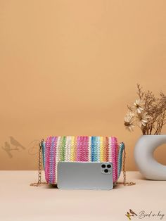 Bird in Bag - Fashion Straw Flap Chain Crossbody Bag Chain Pattern, Chain Crossbody Bag, Bird In Bag, Bag Bag, Square Bag, Mini Fashion, Straw, Crossbody Bag, Square