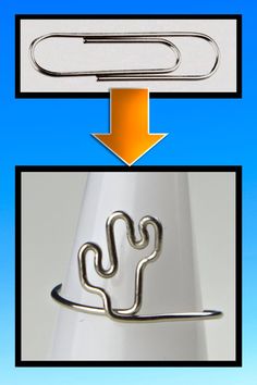 an image of a paperclip with a cactus on the bottom and a yellow arrow in the middle