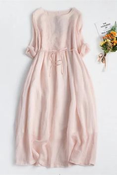 Vintage Embroidery Party Dress Summer Women Half Sleeve Solid Midi Dresses Literary Soft Women Half Sleeve, Party Dress Summer, Solid Midi Dress, Pyjama Satin, Elegant Party Dresses, Summer Party Dress, Elegant Shirt, Vintage Embroidery, Tie Dress