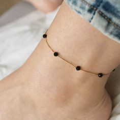 Black Beaded Anklet, Minimalist Handmade Anklet As Gift, Handmade Minimalist Anklet For Gift, Minimalist Handmade Anklet For Gift, Black Anklet, Beads Anklet, Dainty Anklet, Cute Anklets, Handmade Anklets