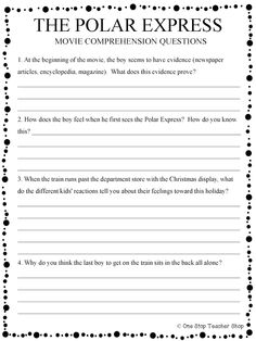 the polar express worksheet with answers and answer sheets for students to practice their reading skills