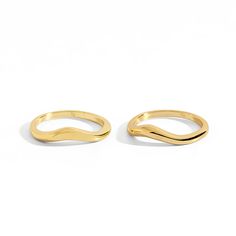 Gal Ring Set - Shani Jacobi Jewelry Modern Couple Rings Tarnish Resistant For Anniversary, Modern Gold Rings For Anniversary, Modern Gold Plated Stackable Rings As Gift, Modern Gold Plated Stackable Rings Gift, Elegant 14k Gold Couple Rings As Gift, Gold Stackable Couple Rings Classic Style, Modern Gold Stackable Rings As Gift, Elegant Yellow Gold Hypoallergenic Stackable Rings, Classic Gold Stackable Couple Rings