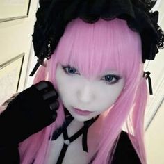 Pfp Pink Hair, Moon Kana, Perky Goth, Egirl Pfp, Dream Hair, Cosplay Outfits, Gothic Lolita