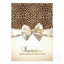 an animal print card with a bow on it