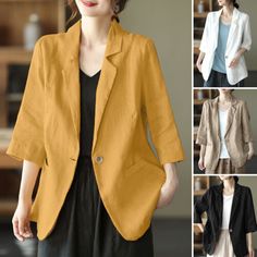 Find ideas๏ฟฝand inspiration for Womens Long Sleeve Cotton Linen Blazer Coat Ladies Baggy Lapel Jacket Outwear UK, Womens Coats Jackets Summer Outerwear With Suit Collar And Pockets, Spring Long Sleeve Blazer With Pockets, Casual Outerwear With Suit Collar For Spring, Casual Spring Outerwear With Suit Collar, Spring Outerwear With Suit Collar In Solid Color, Single-breasted Long Sleeve Summer Outerwear, Long Sleeve Outerwear For Summer Workwear, Long Sleeve Summer Workwear Outerwear, Long Sleeve Summer Outerwear For Work