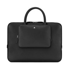 Slim and stylish, this Montblanc document case lends a sophisticated note to business ensembles..15-7/10'W x 11-2/5'H x 1-9/10'D (width is measured across the bottom of bag).Padded main compartment for laptop.Zip pocket, 2 open pockets, 2 writing instrument pockets.Adjustable, detachable shoulder strap.Zip closure.Satellite system to attach the bag to a trolley.Leather.Made in Italy Montblanc Bag, Leather Briefcase, Writing Instruments, Personal Shopping, Travel Gear, Travel Luggage, Luggage Bags, Zip Pockets, The Bag