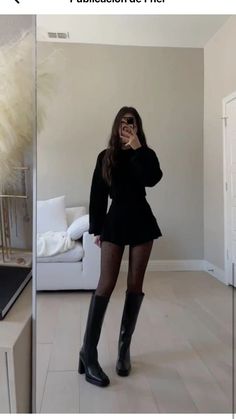 Black Skirt Outfit Party, Black Dress Outfit Party, Dinner Outfit Winter, Black Skirt Outfits, Mode Ulzzang, Black Dress Outfit, Dinner Date Outfits, Party Outfits Night, Estilo Indie