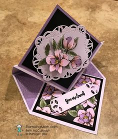 a card with some flowers on it