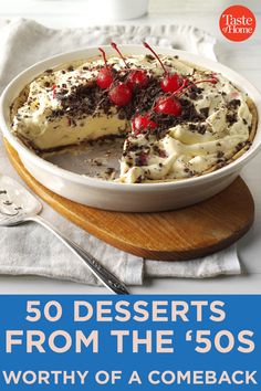 the cover of 50 desserts from the'60s worthy of a come back cookbook