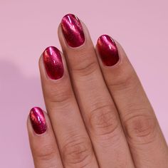 ILNP Be Mine - Rich Crimson Red Magnetic Nail Polish Ilnp Nail Polish, Magnetic Nail Polish, Boho Nails, Pink Sparkles, Magnetic Nails, Burgundy Nails, Raspberry Red, Metallic Nails, Pink Sparkle