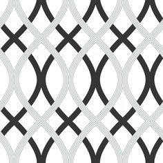 an abstract black and white wallpaper pattern with intersecting lines in the shape of circles