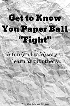 Paper Ball, Activity Day Girls, Get To Know You Activities, Yw Activities, Youth Games, Youth Group Games, Church Youth, Primary Activities, Young Women Activities