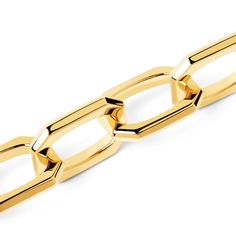 Redefine classic and style basics with the versatile design of this on-trend gold-plated link chain bracelet from PDPAOLA™ at Zales. Fashioned in brass with 18K gold plate Each link shines with angled edges for an octagonal shape. This bracelet adjusts up to 8.25 inches in length with a hinged link that connects to any other link. Gold-tone Box Chain Bracelet For Formal Occasions, Modern Gold-plated Bracelet With Cable Chain, Classic Gold Chain Bracelet With Cable Chain, Modern Gold-plated Cable Chain Bracelet, Modern Gold Chain Bracelet For Formal Occasions, Modern Gold-tone Chain Bracelet For Formal Occasions, Formal Gold-tone Chain Bracelet, Polished Chain Link Bracelet For Formal Occasions, Polished Finish Chain Link Bracelet For Formal Occasions