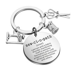 a keychain with an inscription on it that says sewci - o - path