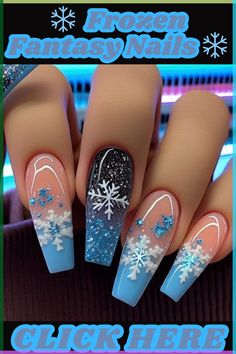 Follow & Like for Daily Inspiration and Trendy  Products!♥️📌🔔.\n#fashion #aesthetic #trending #bow #bows #girly #usa #color #spring #mood  #blue  #original  #metal  #silver  #french  #korean  #color  #classy  #polish   #stars  #nyc  #frenchnails #summer #beach #sea #wigs #y2k Blue Winter Nails, Christmas Nail Designs Acrylic, Chrome Nail Colors, Bright Nail Designs, Mauve Nails, Ladies Club, Fantasy Nails, Holiday Nail Designs, Glow Nails