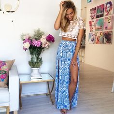 Rok Outfit, Ethno Style, Fest Outfits, Estilo Hippie, Beach Outfits, Bohol, Crop Top Skirt, Sabo Skirt, A Skirt