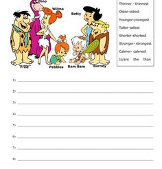 the flint family worksheet for kids to learn and practice their english language skills