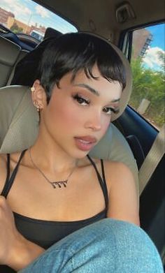 No Lace Soft Short Pixie Cut Black Wig Natural Light Real Human Hair Wig African | eBay Finger Waves Short Hair, Short Hair Black, Short Hair Pixie Cuts, Short Sassy Hair, Goddess Hairstyles, Sassy Hair, Have Inspiration, Short Pixie Cut, Short Natural Hair Styles