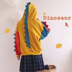 Kawaii Dinosaur Color Block Hoodies sold by Violetlace Boutique on Storenvy Multicolor Color Block Hoodie For Fall, Yellow Color Block Hoodie For Winter, Yellow Color Block Sweatshirt For Fall, Cute Multicolor Hooded Hoodie, Yellow Hooded Color Block Outerwear, Yellow Color Block Hooded Outerwear, Spring Multicolor Color Block Hoodie, Kidcore Clothes Sweatshirts & Hoodies, Yellow Casual Sweatshirt With Cartoon Print