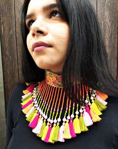 Bridal Trim, Textile Necklace, Boho Choker, Fabric Necklace, Embroidered Trim, Indian Textiles, Fringe Necklace, Indian Fabric, Textile Jewelry