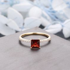 Senior Rings, Gold Garnet Ring, Garnet Wedding Rings, Dainty Wedding Band, Garnet Wedding, Ring Spacer, Garnet Gem, Plain Bands, Moissanite Wedding Rings