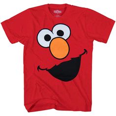 a red shirt with an angry face on it