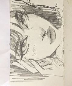 a drawing of a woman's face with her eyes closed