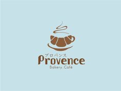 the logo for proven bakery cafe, which is designed to look like a croissant