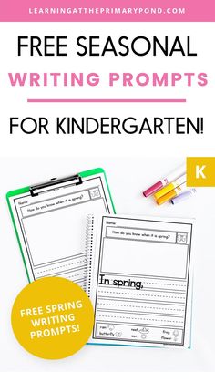 free printable writing worksheets for kids with the text, free seasonal writing prompts