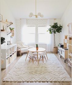 a living room filled with furniture and plants